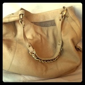 Leather Brahmin Bag in Light Cream